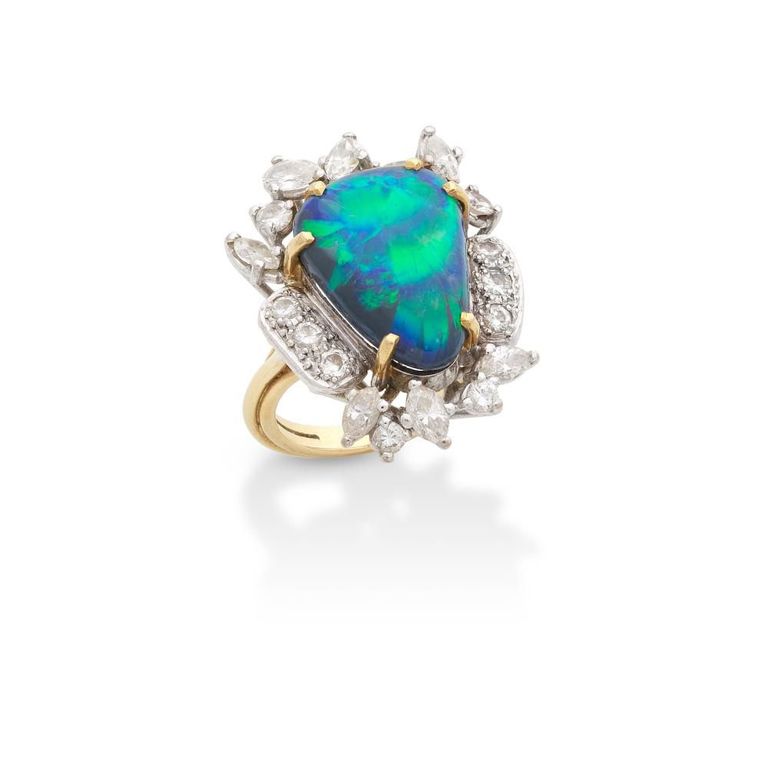 Opal and Diamond Ring