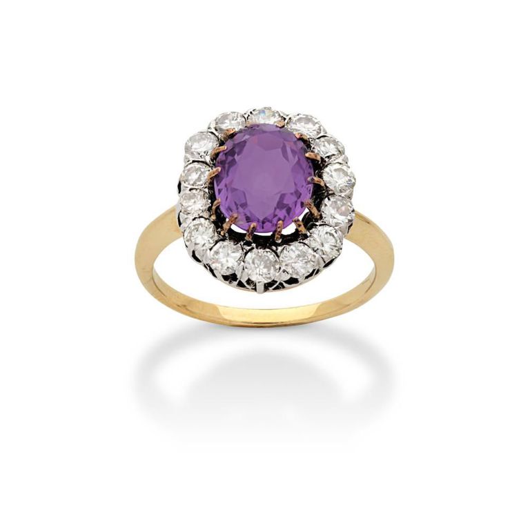 Amethyst and Diamond Ring