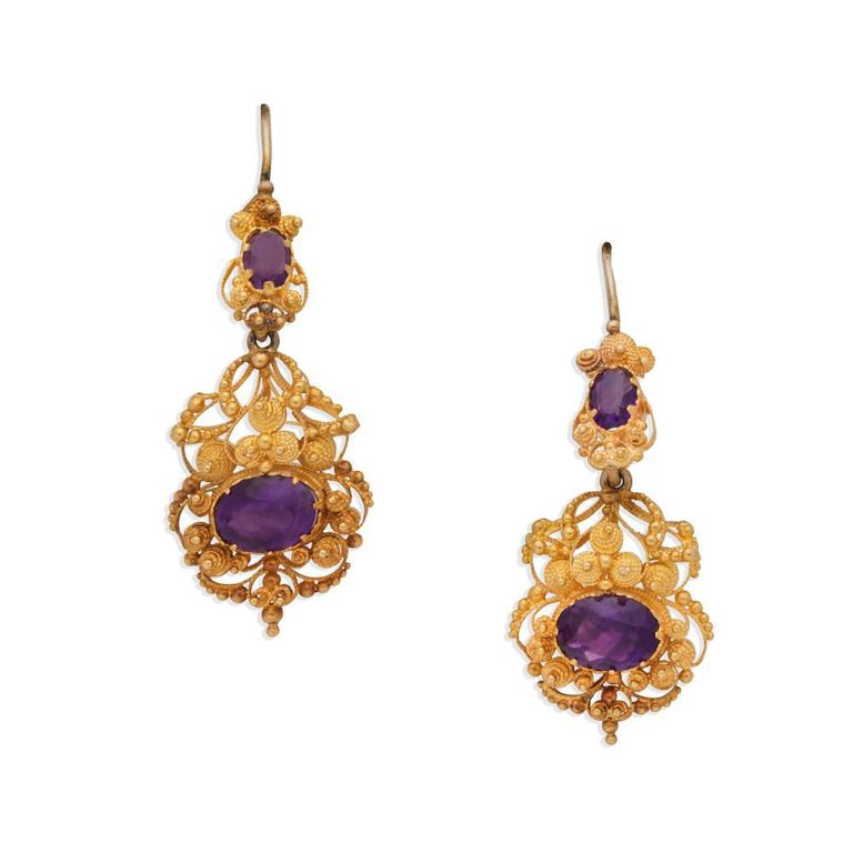 Amethyst Pendant Earrings