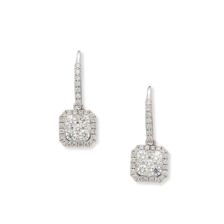 Diamond Pendant Earrings