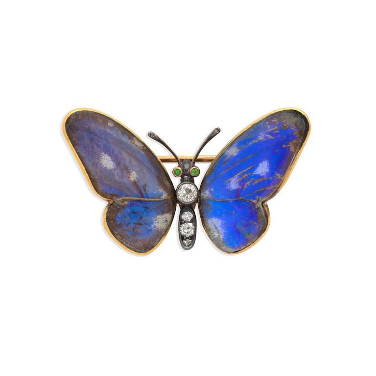 Diamond and Garnet Brooch