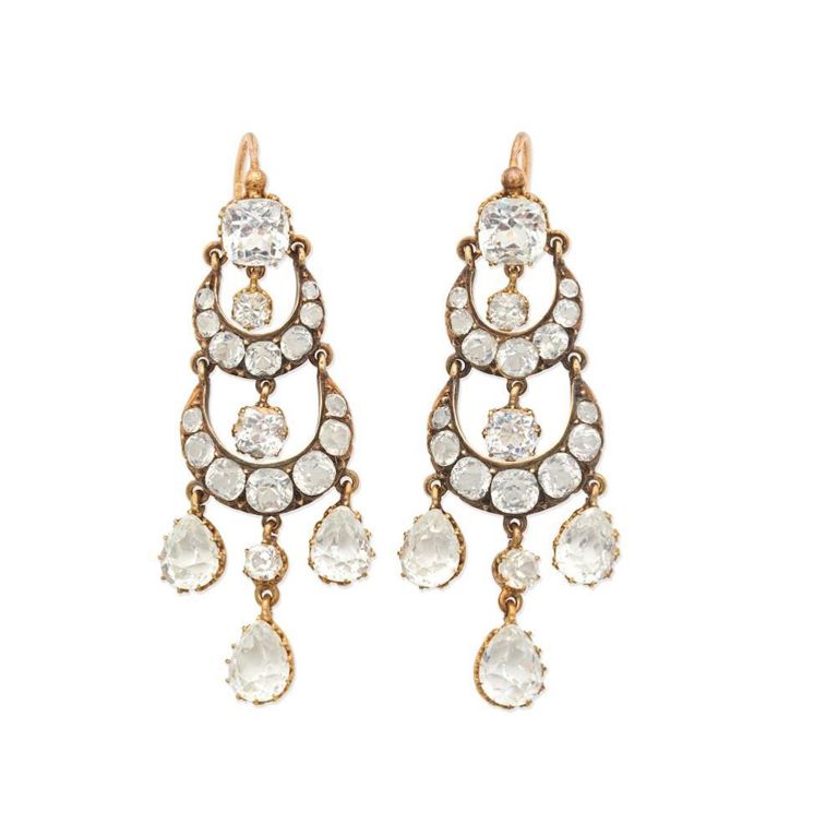 18k Gold Paste Chandelier Earrings