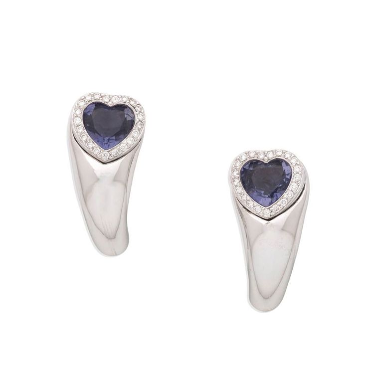 Iolite and Diamond Earrings
