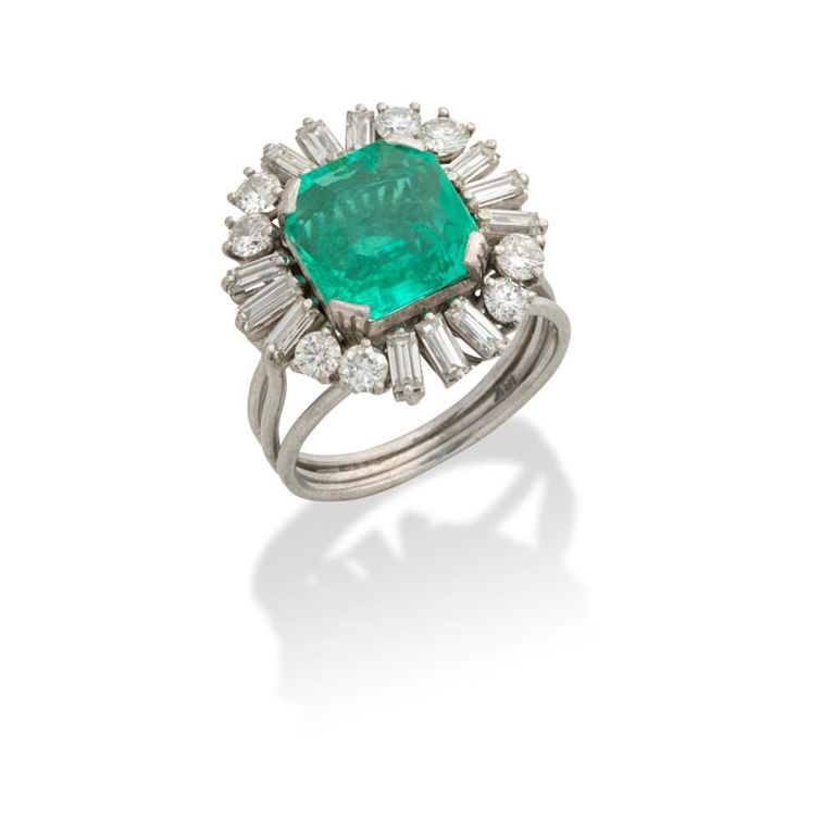 Emerald and Diamond Ring