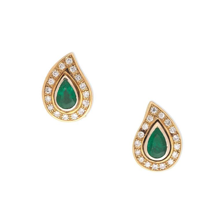 Emerald and Diamond Earrings