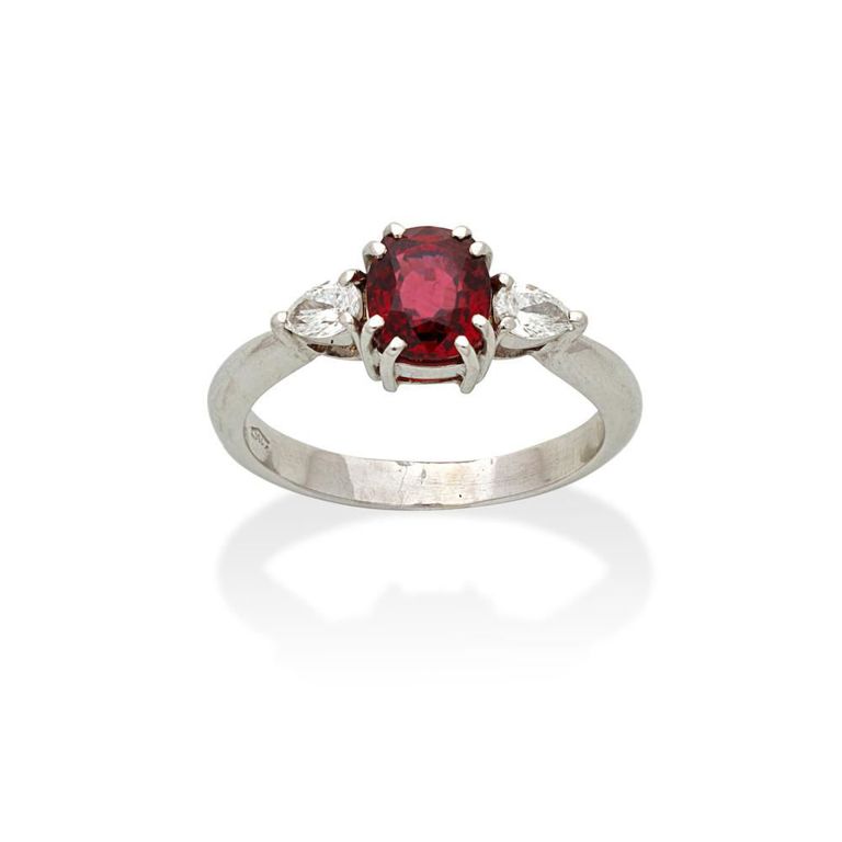 Spinel and Diamond Ring