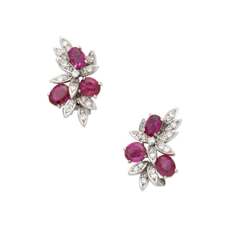 Ruby and Diamond Earrings