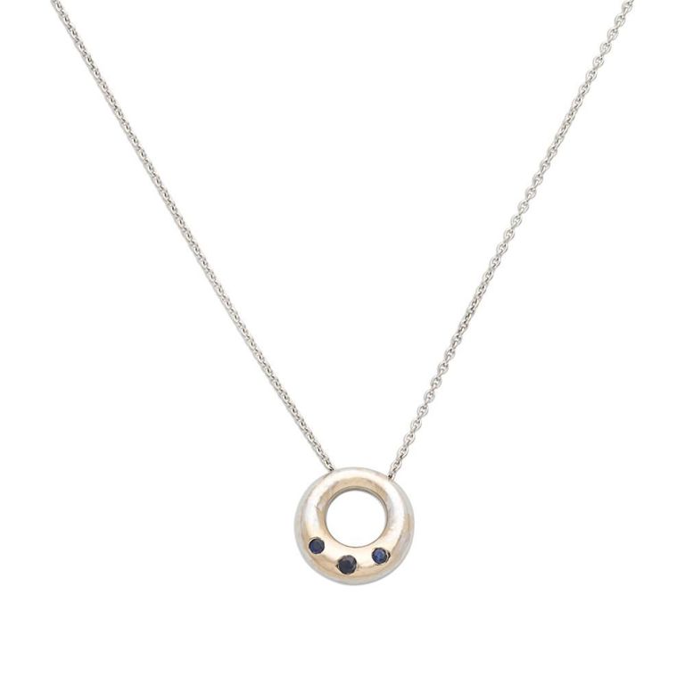 16k Gold Sapphire Pendant Necklace