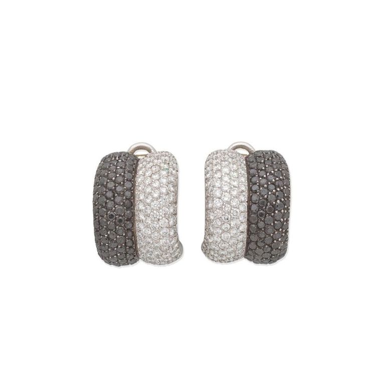 Diamond and Black Diamond Earrings
