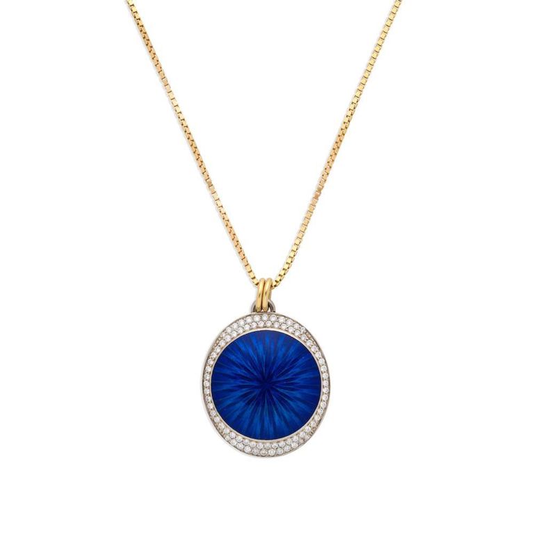 Enamel and Diamond Pendant Necklace