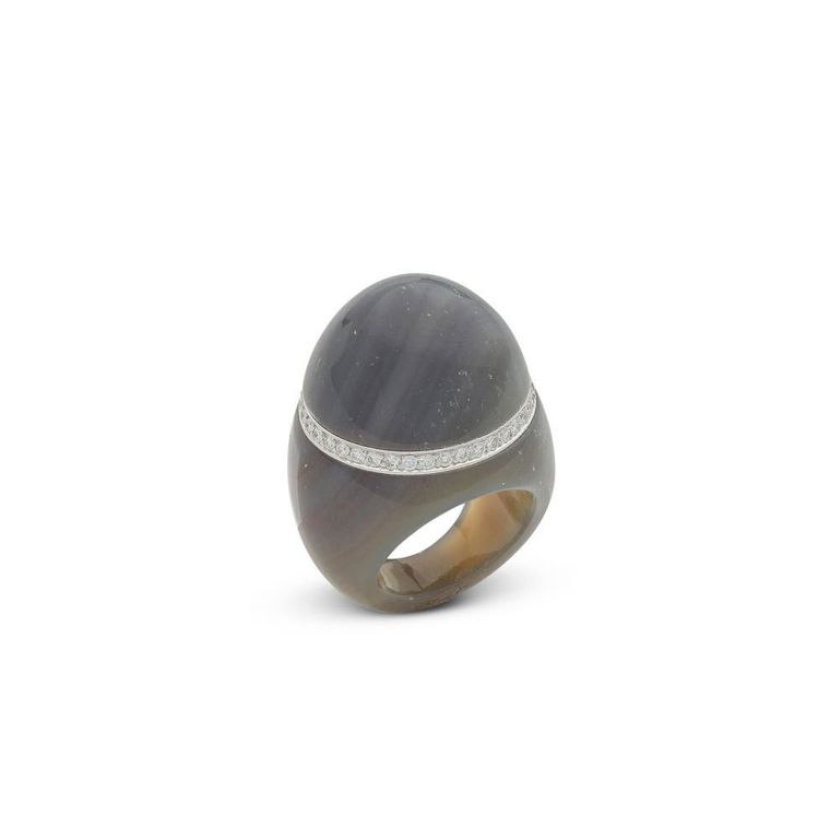 Agate and Diamond Ring