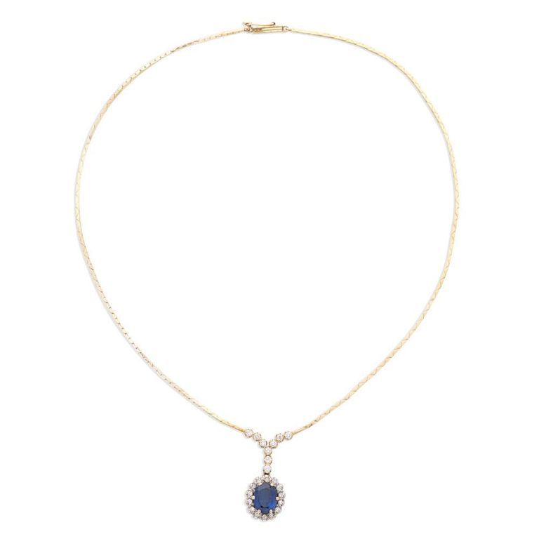 Sapphire and Diamond Necklace