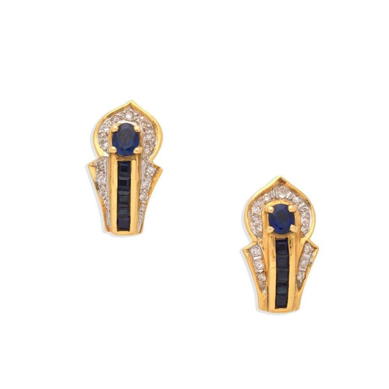 Sapphire and Diamond Earrings