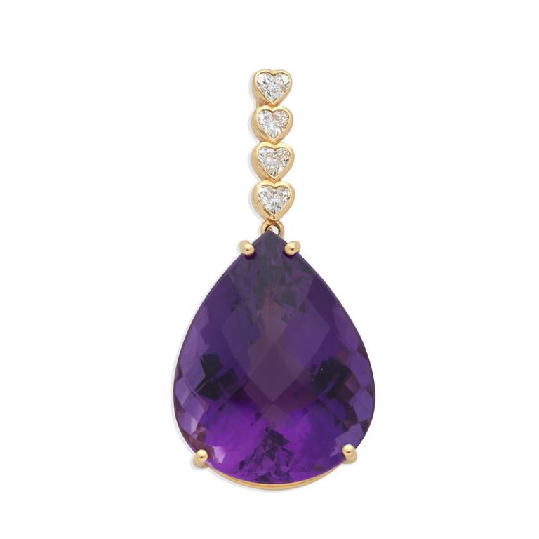 Amethyst and Diamond Pendant