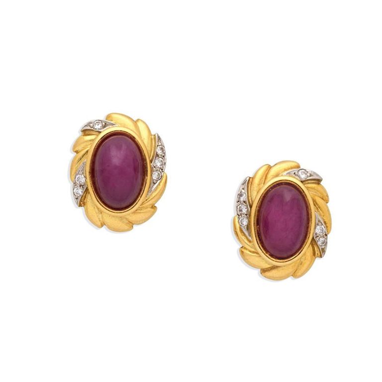 Ruby and Diamond Earrings