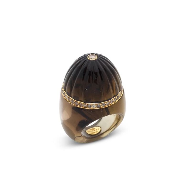 Smokey Quartz and Diamond Ring