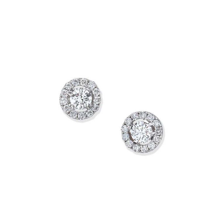Diamond Halo Earrings