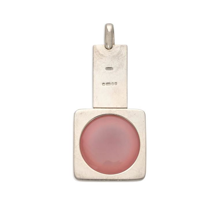 Rose Quartz and Diamond Pendant