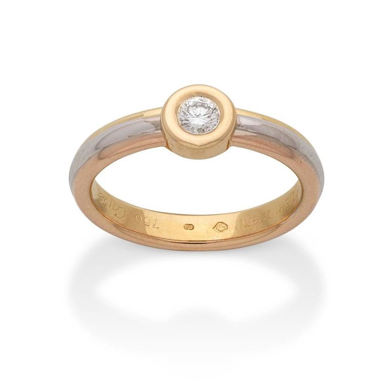 18k Tricolour Gold Diamond Ring
