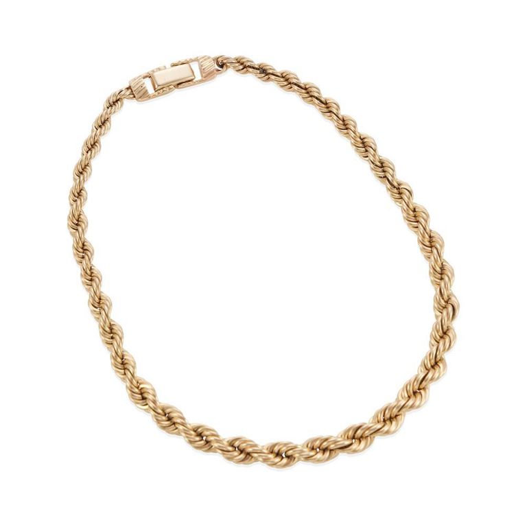 14k Yellow Gold Rope Chain Necklace
