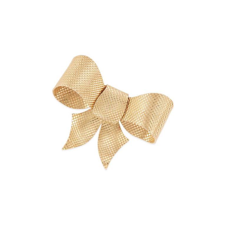 14k Yellow Gold Bow Brooch