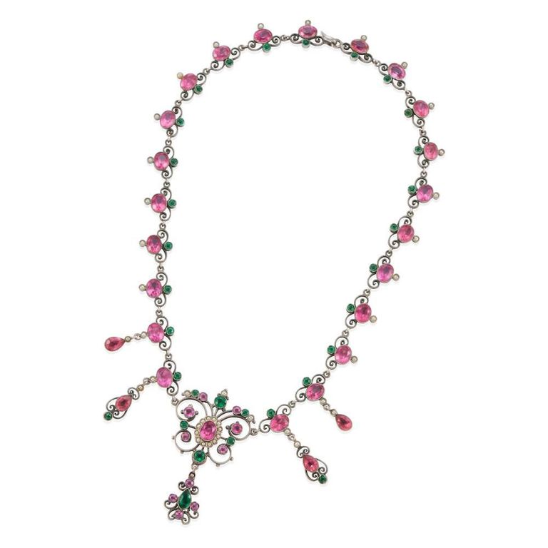 Silver Paste and Pearl Necklace