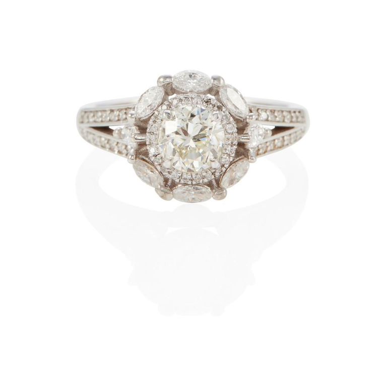 14k White Gold Diamond Ring