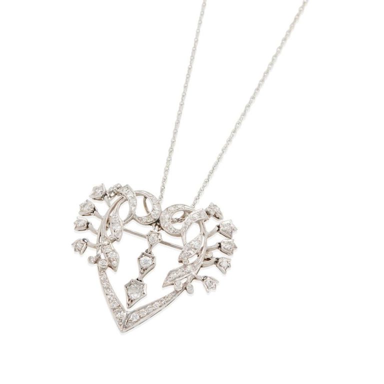 Diamond Heart Pendant/Brooch