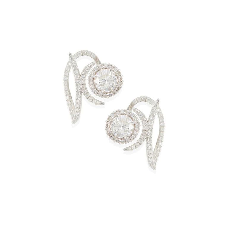 18k White Gold Diamond Earrings
