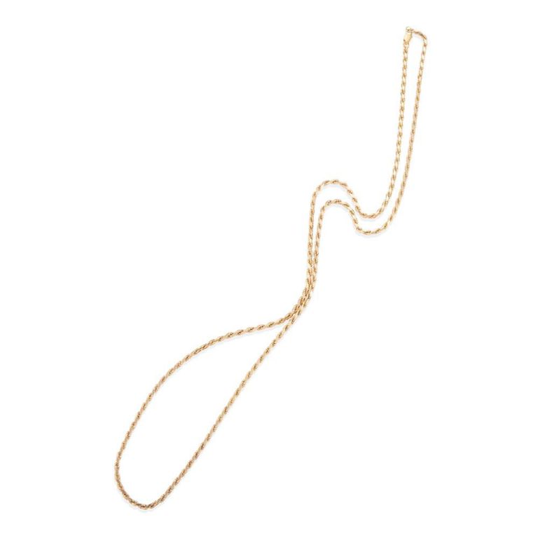 14k Yellow Gold Rope Chain Necklace