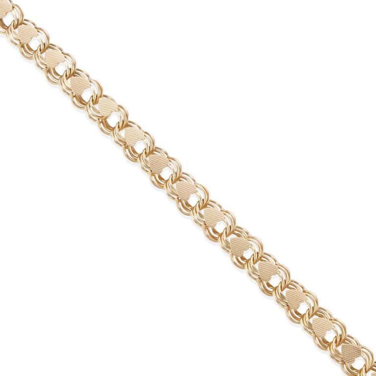 14k Yellow Gold Heart Link Bracelet