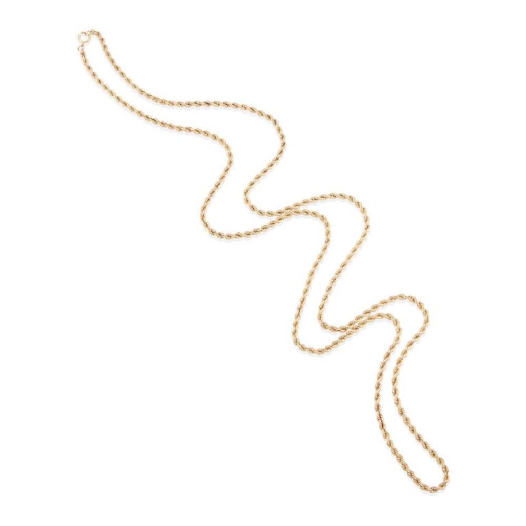 14k Yellow Gold Rope Chain Necklace
