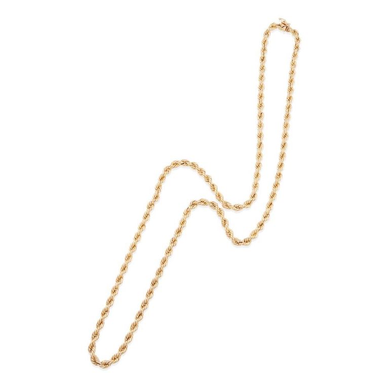 13k Yellow Gold Rope Chain Necklace