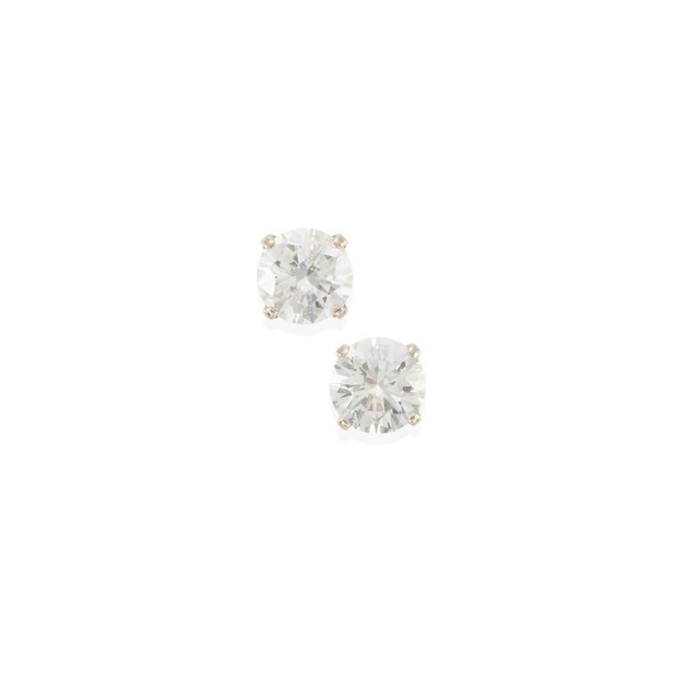 14k Yellow Gold Diamond Stud Earrings