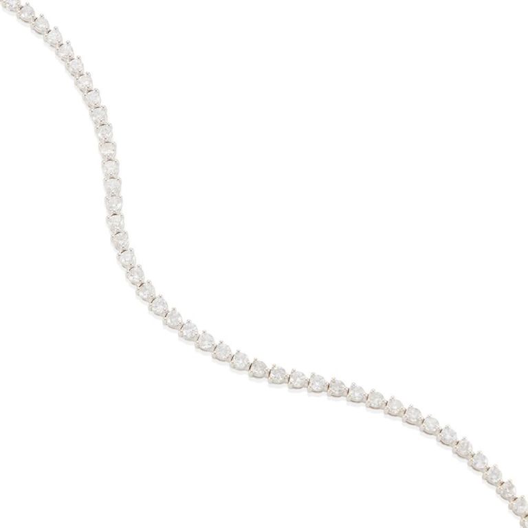 14k White Gold Diamond Line Bracelet