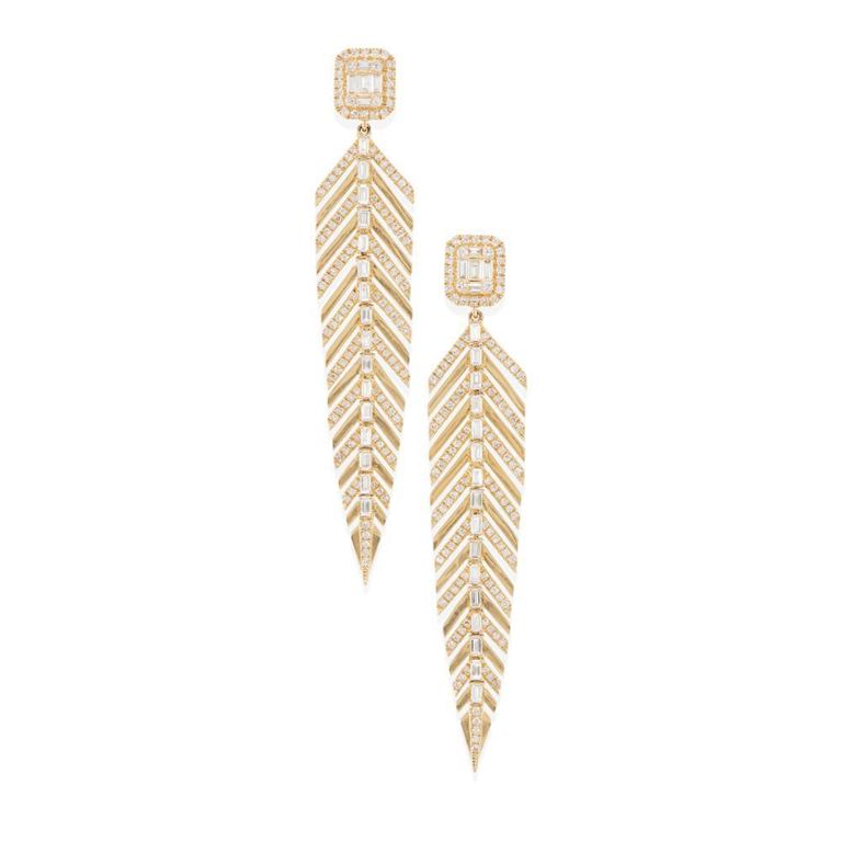 14k Yellow Gold Diamond Earrings