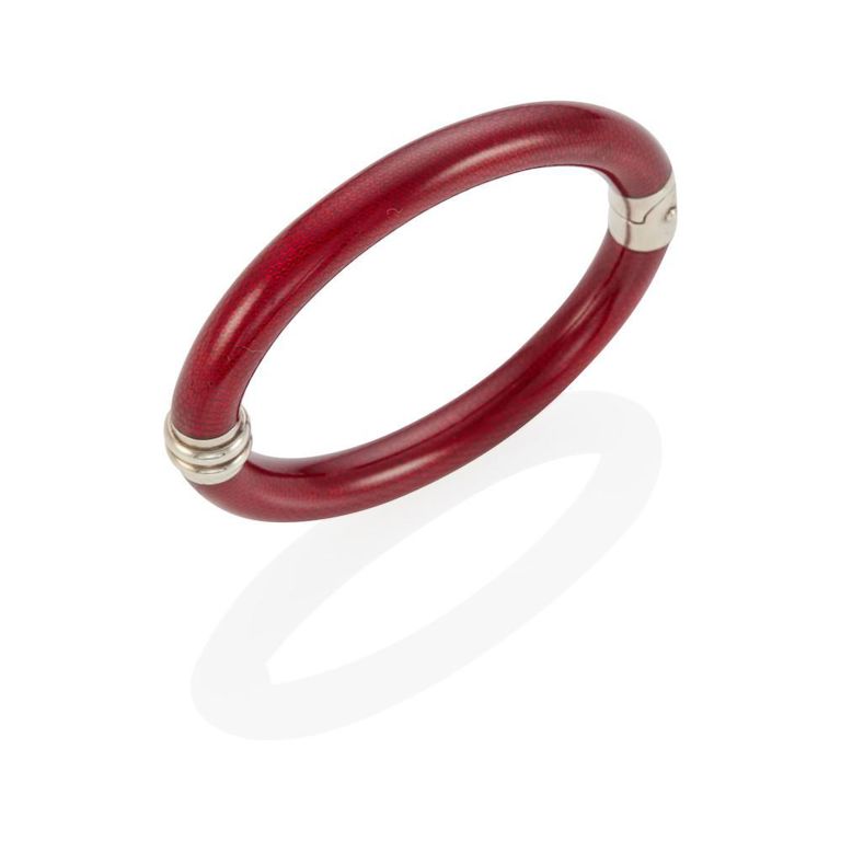 Sterling Silver and Enamel Bangle Bracelet