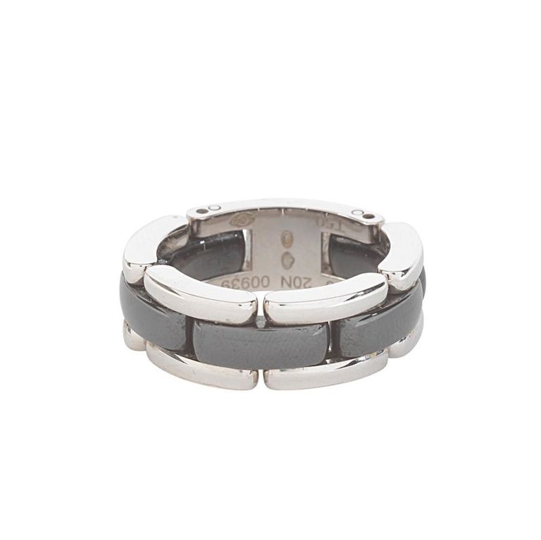 18k White Gold and Black Ceramic 'Ultra' Ring