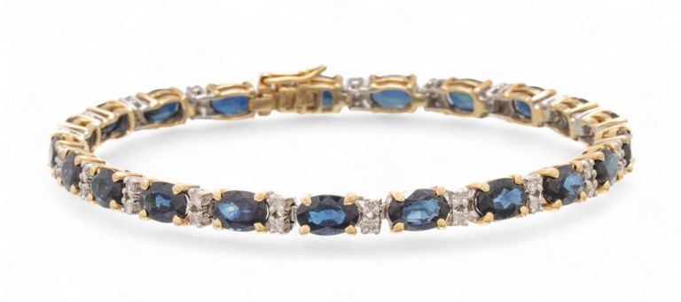 18k Gold Sapphire and Diamond Bracelet