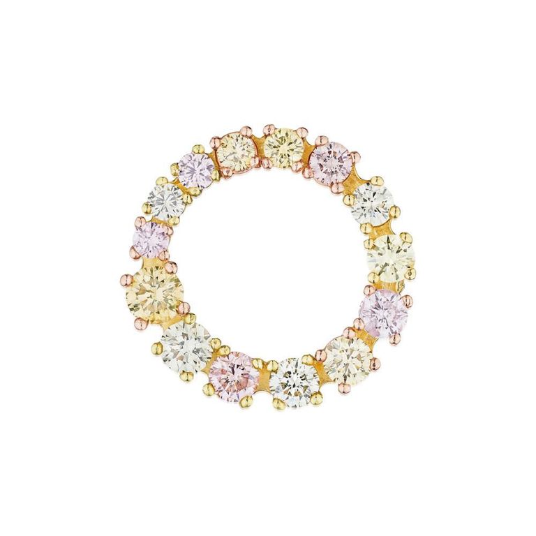 18k Gold Colored Diamond Brooch