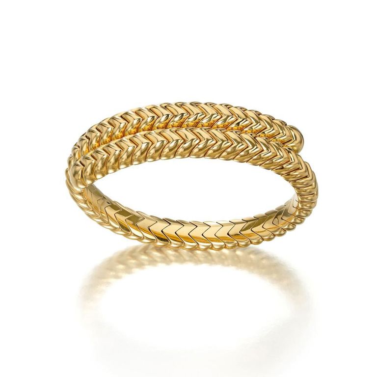 18k Yellow Gold "Spiga" Bangle Bracelet