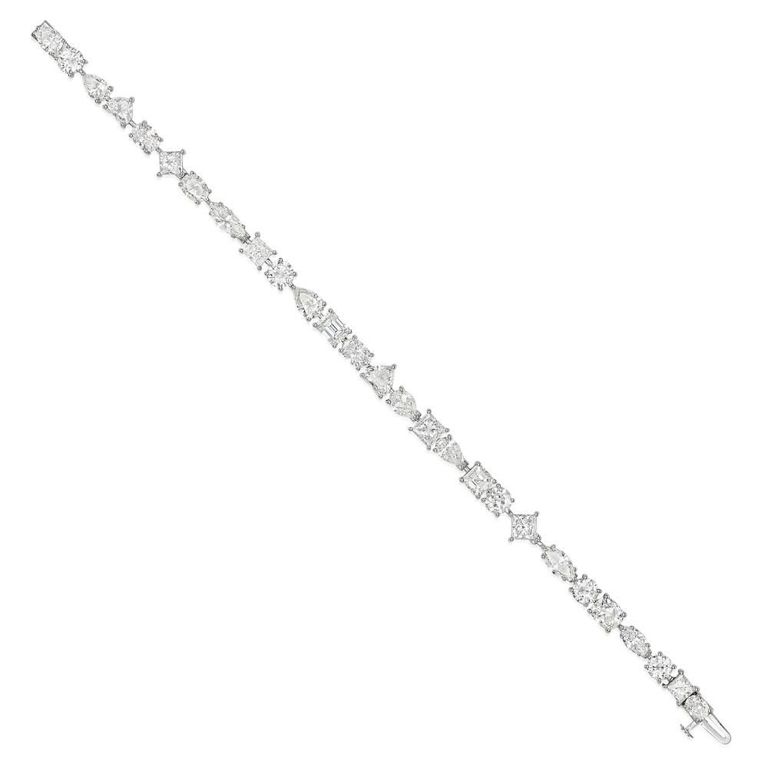 18k White Gold Diamond Line Bracelet