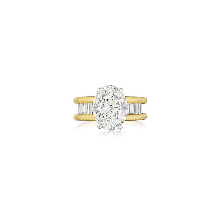 18k Gold and Platinum Diamond Ring