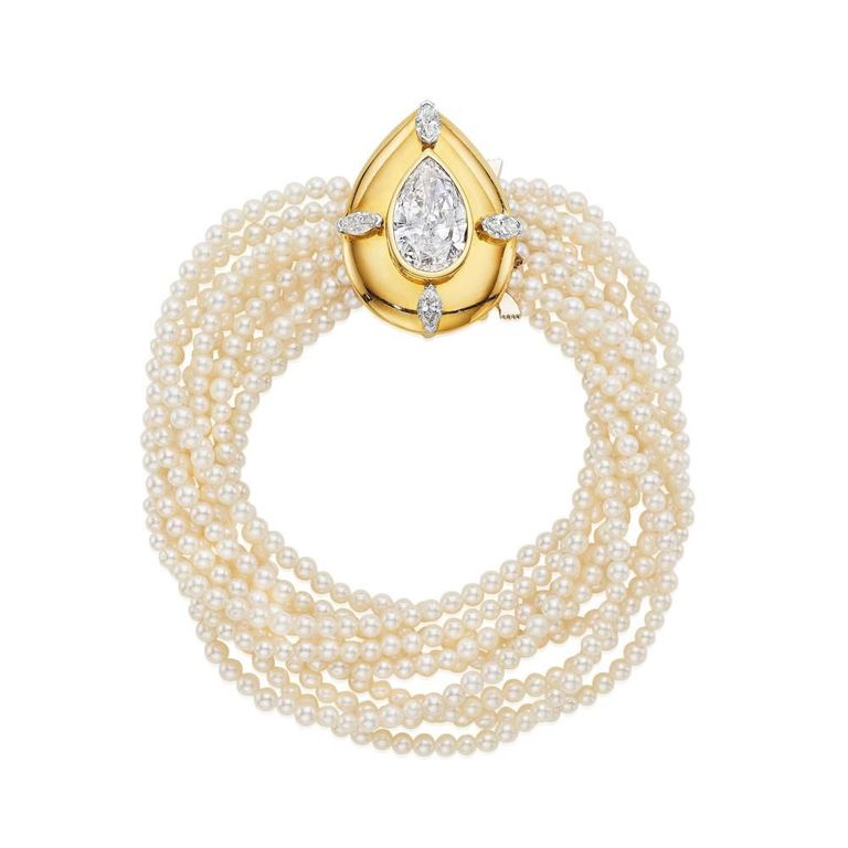 Diamond and Cultured Pearl Bracelet
