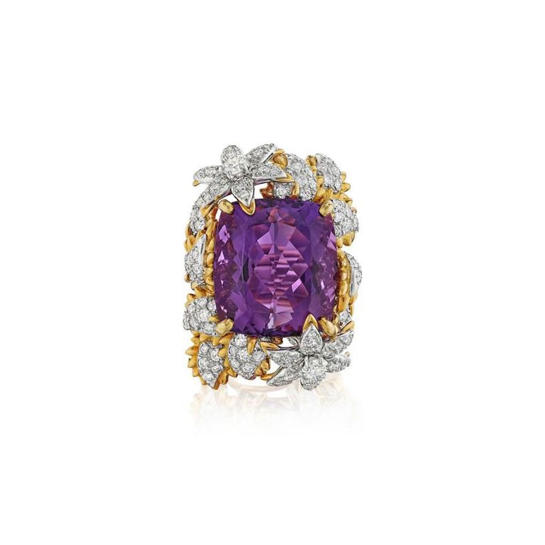 Amethyst and Diamond Ring