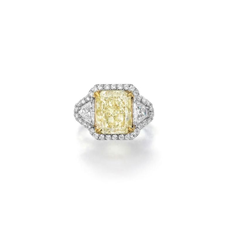 Platinum Fancy Yellow Diamond Ring
