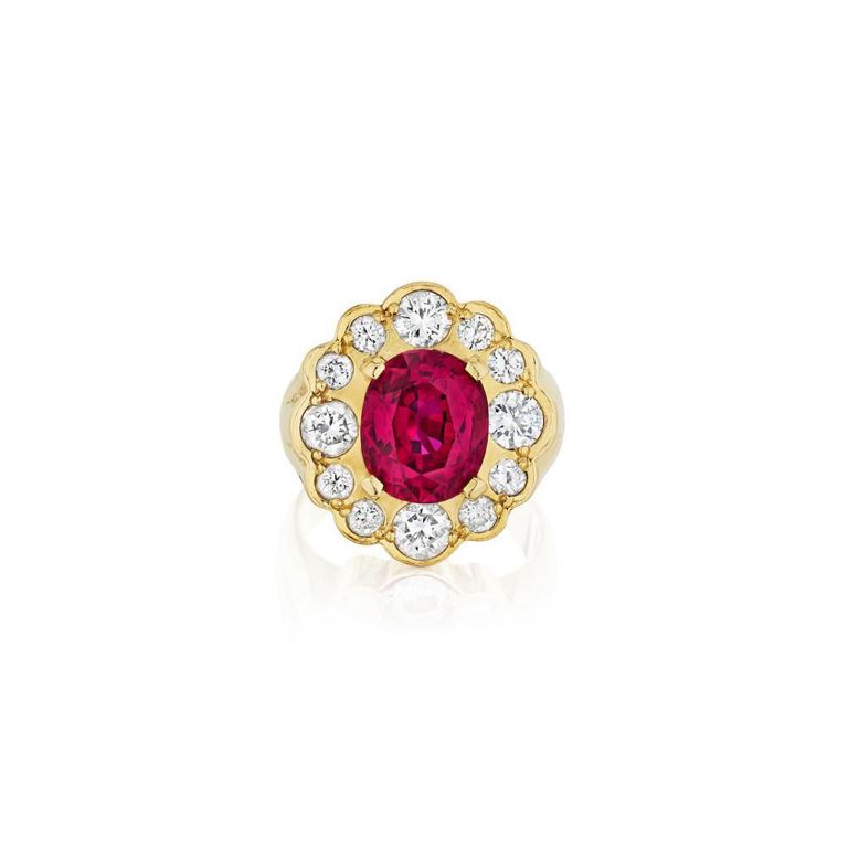 18k Gold Ruby and Diamond Ring