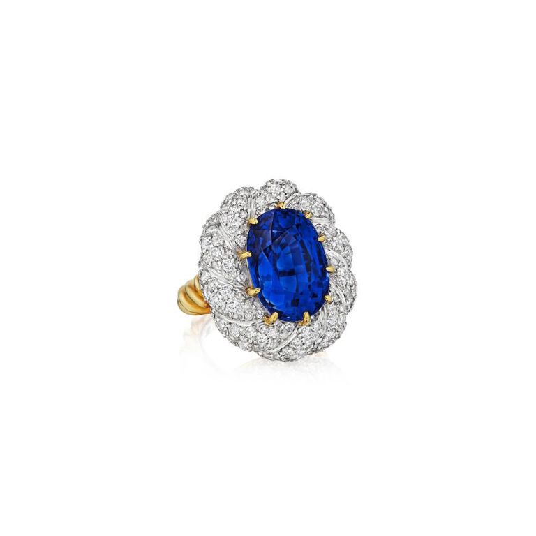 Sapphire and Diamond "Turban" Ring