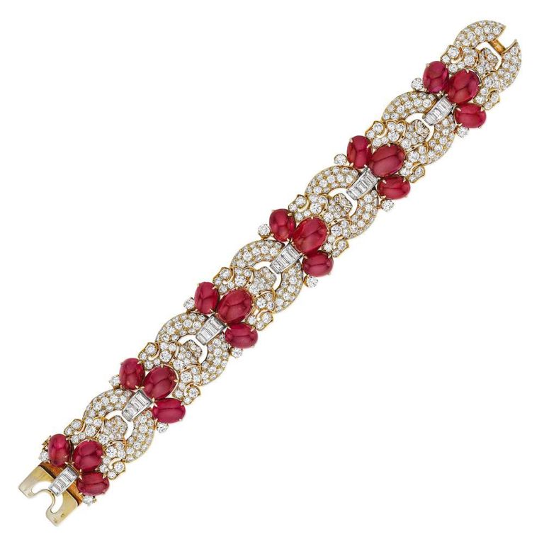 18k White Gold Ruby and Diamond Bracelet