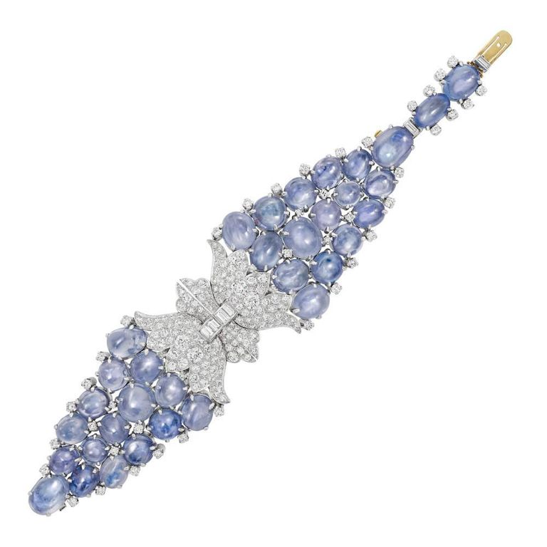 Sapphire and Diamond Clips and Bracelet Conversion
